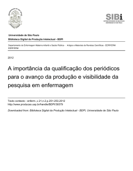 A import&acirc;ncia da qualifica&ccedil;&atilde;o dos peri&oacute;dicos para o avan&ccedil;o da