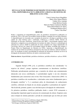 divulga&ccedil;&atilde;o de peri&oacute;dicos retrospectivos publicados pela