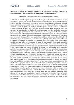 Demanda e Oferta na Pesquisa Cient&iacute;fica: os Peri&oacute;dicos