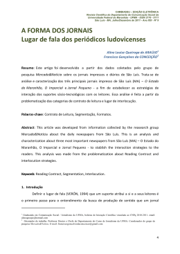 A FORMA DOS JORNAIS Lugar de fala dos peri&oacute;dicos ludovicenses