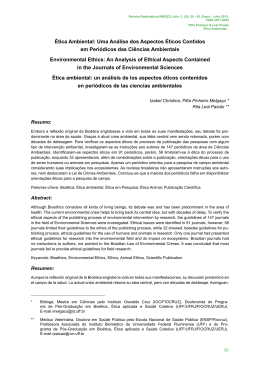 ética ambiental: Uma análise dos aspectos éticos Contidos em