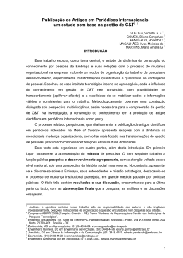 Publica&ccedil;&atilde;o de Artigos em Peri&oacute;dicos Internacionais