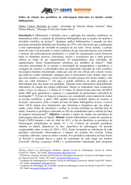 &Iacute;ndice de cita&ccedil;&atilde;o dos peri&oacute;dicos de enfermagem