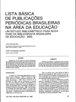 DE PuBLICA&Ccedil;&Otilde;ES PERIQDICAS BRASILEIBAS NA AREA DA