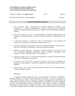 Media e Genero - Universidade Católica Portuguesa