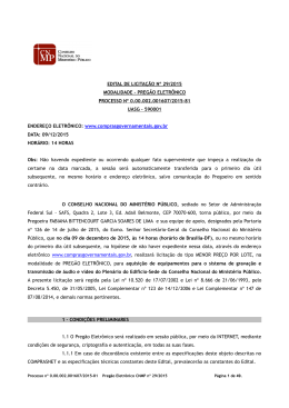 Edital de Licita&ccedil;&atilde;o - Conselho Nacional do Minist&eacute;rio P&uacute;blico