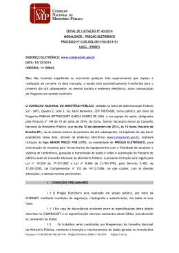Edital de Licita&ccedil;&atilde;o - Conselho Nacional do Minist&eacute;rio P&uacute;blico