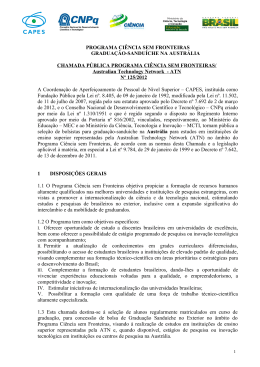 PROGRAMA CIÊNCIA SEM FRONTEIRAS GRADUAÇÃO