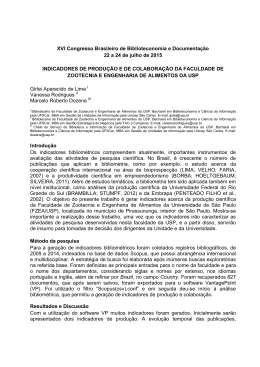 indicadores de produ&ccedil;&atilde;o e de colabora&ccedil;&atilde;o da faculdade de