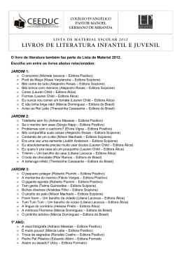 lista de livros de literatura colégio evangélico do ceeduc 2012