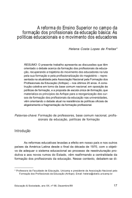 A reforma do Ensino Superior no campo da formação dos