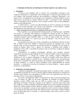 A Satisfa&ccedil;&atilde;o do Discente em Institui&ccedil;&otilde;es de Ensino Superior