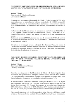 1 O INSUCESSO NO ENSINO SUPERIOR: PERSPECTIVAS E