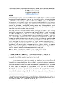 POLÍTICAS E PRÁXIS DE ENSINO SUPERIOR EM CABO VERDE