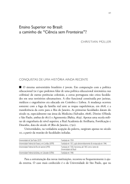 Ensino Superior no Brasil: a caminho de &ldquo;Ci&ecirc;ncia sem Fronteiras&rdquo;?