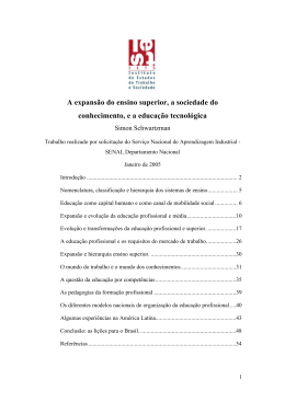 A expansão do ensino superior, a sociedade do conhecimento, e a