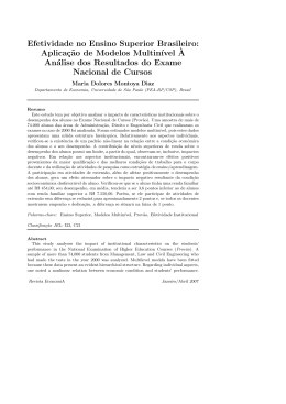 Efetividade no Ensino Superior Brasileiro: Aplica&ccedil;&tilde;ao de