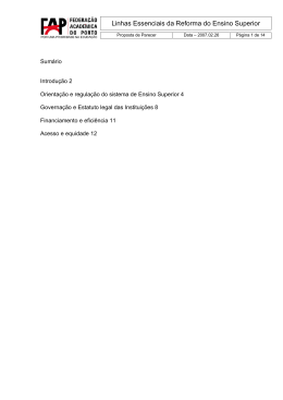 Linhas Essenciais da Reforma do Ensino Superior