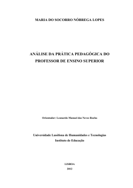 an&aacute;lise da pr&aacute;tica pedag&oacute;gica do professor de ensino superior
