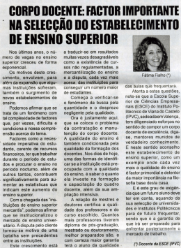 Factor importante na selec&ccedil;&atilde;o do Estabelecimento de Ensino Superior
