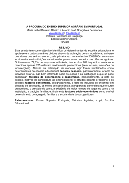 1 A PROCURA DO ENSINO SUPERIOR AGR&Aacute;RIO EM PORTUGAL