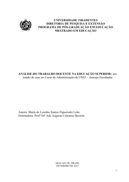 A UNIVERSIDADE, A DOC&Ecirc;NCIA NO ENSINO SUPERIOR E A