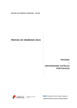 Provas de Ingresso 2015 - Ensino Superior Privado
