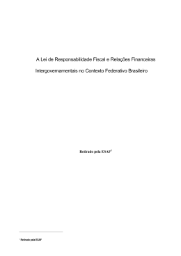 A Lei de Responsabilidade Fiscal e Rela&ccedil;&otilde;es
