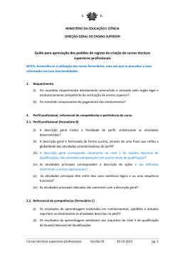 Gui&atilde;o para aprecia&ccedil;&atilde;o dos pedidos de registo da cria&ccedil;&atilde;o