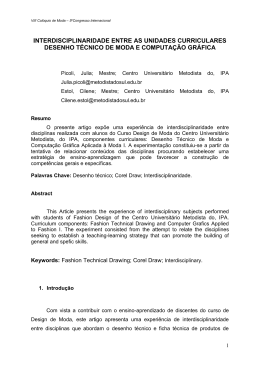 INTERDISCIPLINARIDADE ENTRE AS UNIDADES