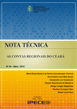 NT 49 - As Contas Regionais do Ceará - Ipece