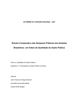 Estudo Comparativo das Despesas P&uacute;blicas dos Estados Brasileiros