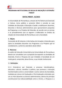 Edital do Programa Institucional de Bolsa de Inicia&ccedil;&atilde;o &agrave;