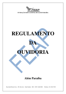 REGULAMENTO DA OUVIDORIA