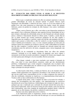 iii - evolu&ccedil;&atilde;o dos seres vivos. o olho e as recentes descobertas