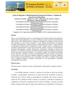 A&ccedil;&otilde;es de Inspe&ccedil;&atilde;o e Monitoramento Estrutural em Pontes e