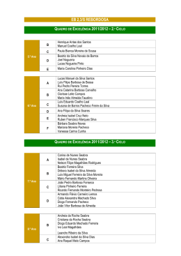 QUADRO DE EXCEL&Ecirc;NCIA &ndash; 3