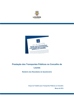 Presta&ccedil;&atilde;o dos Transportes P&uacute;blicos no Concelho de Loures
