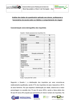 Nível Secundário e Nível 3 de Formação – (S3) Análise dos dados