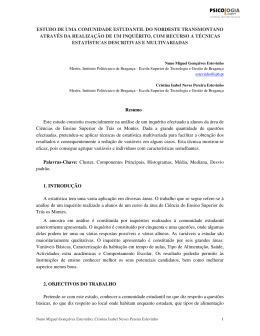 estudo de uma comunidade estudantil do nordeste transmontano