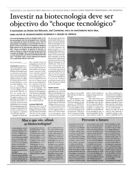 Investir na biologia deve ser objectivo do