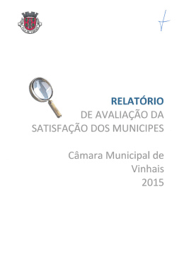 RELATÓRIO DE AVALIAÇÃO DA sATIsFAçÃo Dos MUNICIPES