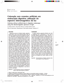 Artigo 1 - Colora&ccedil;&atilde;o sem corantes artificiais em endoscopia digestiva