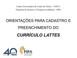 orientações para cadastro e preenchimento do currículo lattes