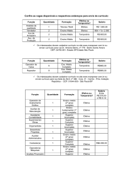 Instru&ccedil;&otilde;es Vagas