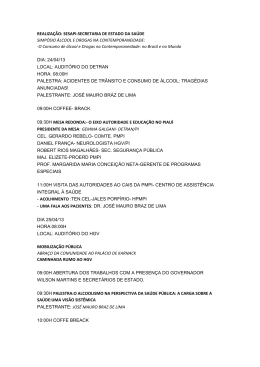 REALIZA&Ccedil;&Atilde;O: SESAPI-SECRETARIA DE ESTADO DA SA&Uacute;DE