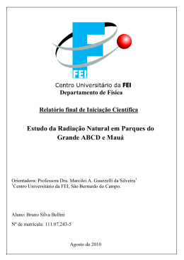 Estudo da Radia&ccedil;&atilde;o Natural em Parques do Grande ABCD e Mau&aacute;