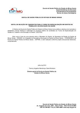 Escola de Sa&uacute;de P&uacute;blica do Estado de Minas Gerais - Cosems-MG