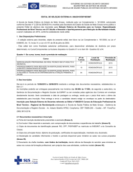 Edital de Sele&ccedil;&atilde;o Externa 008/2015/ESP/SESMT