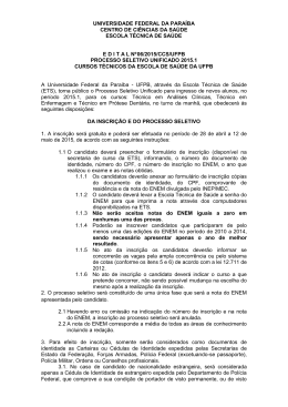 Edital de processo seletivo unificado 2015.1